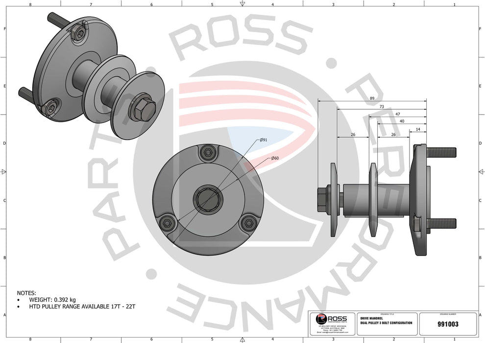 Dual Pulley Drive Mandrel