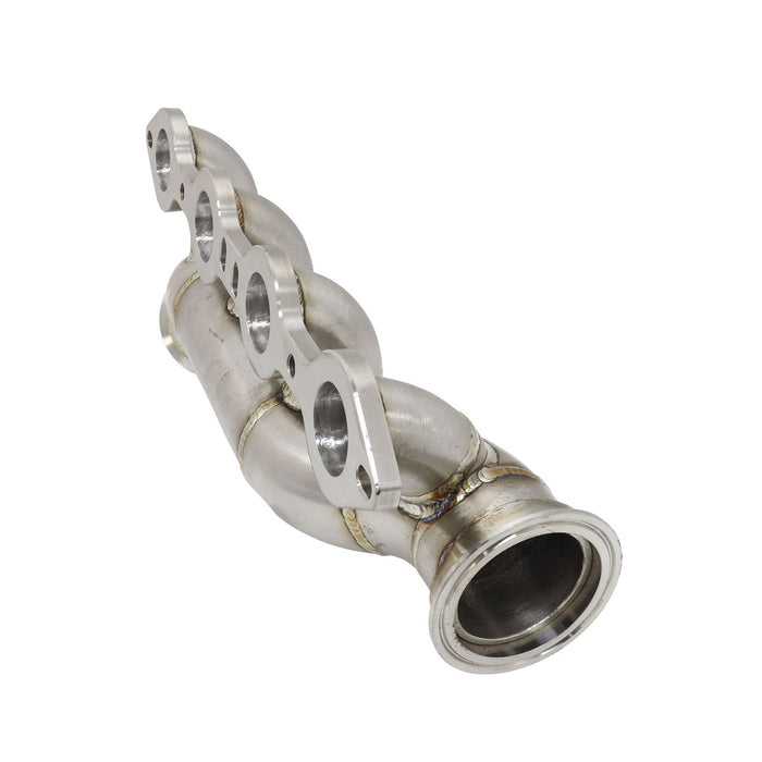 GM LS Passenger Side Single Turbo Stainless Steel Manifold 3" V-Bands, Suits GM LS Cross Over Turbo Manifold