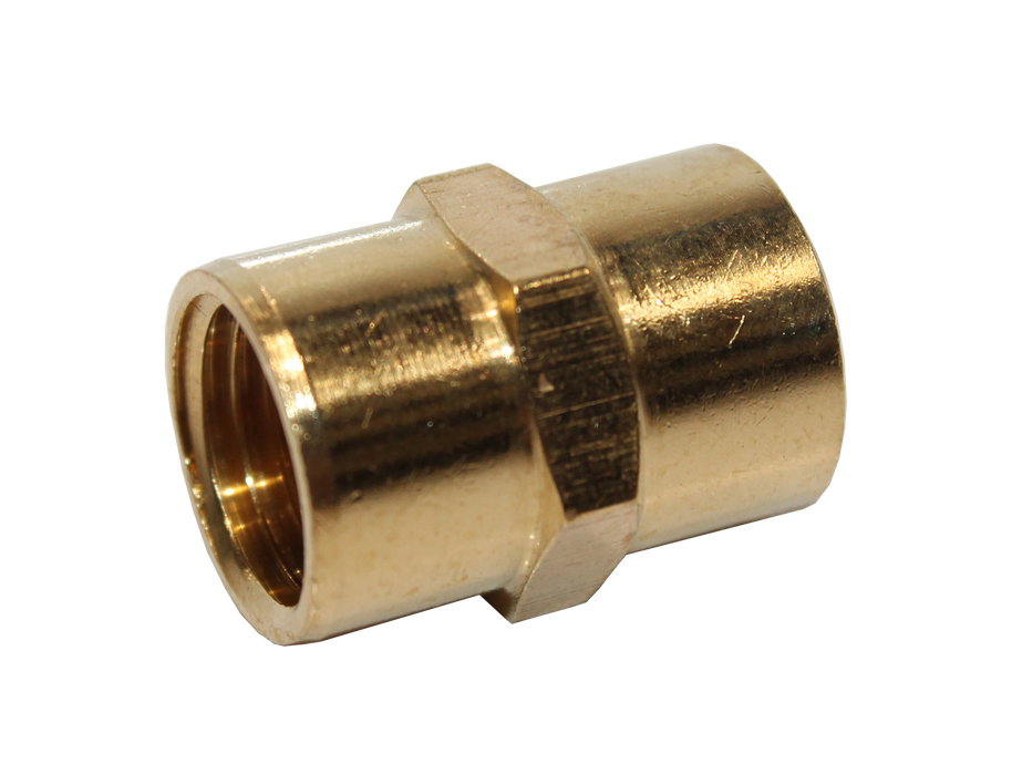 Socket Hex Brass 1/4"F X 1/4"F