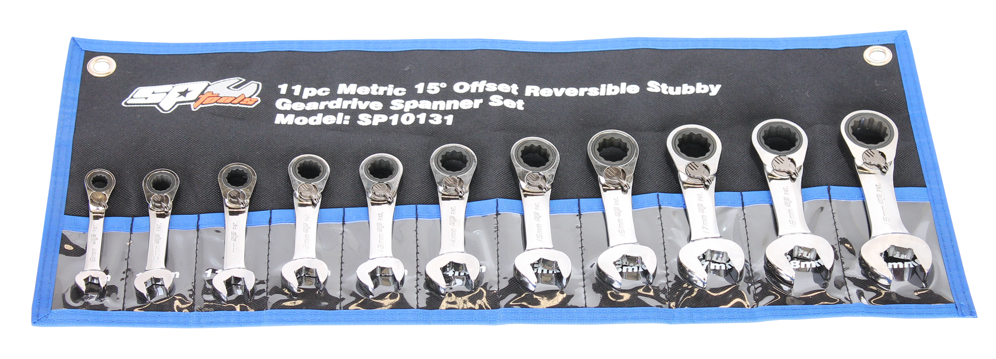 Set Spanner Roe Stubby Reversible Geardrive 11Pc Metric