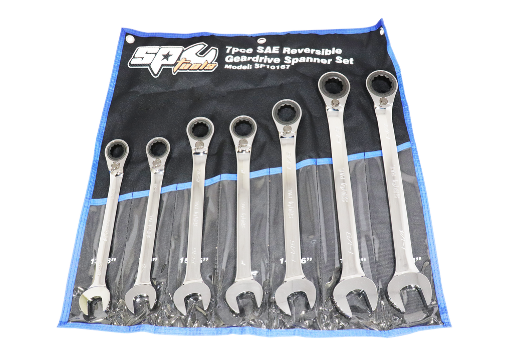 Set Spanner Roe Reversible Geardrive 7Pc Sae Sp Tools