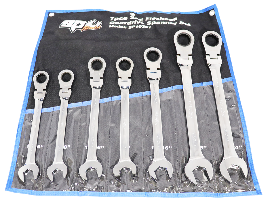 Set Spanner Roe Geardrive Flex Head 7Pc Sae