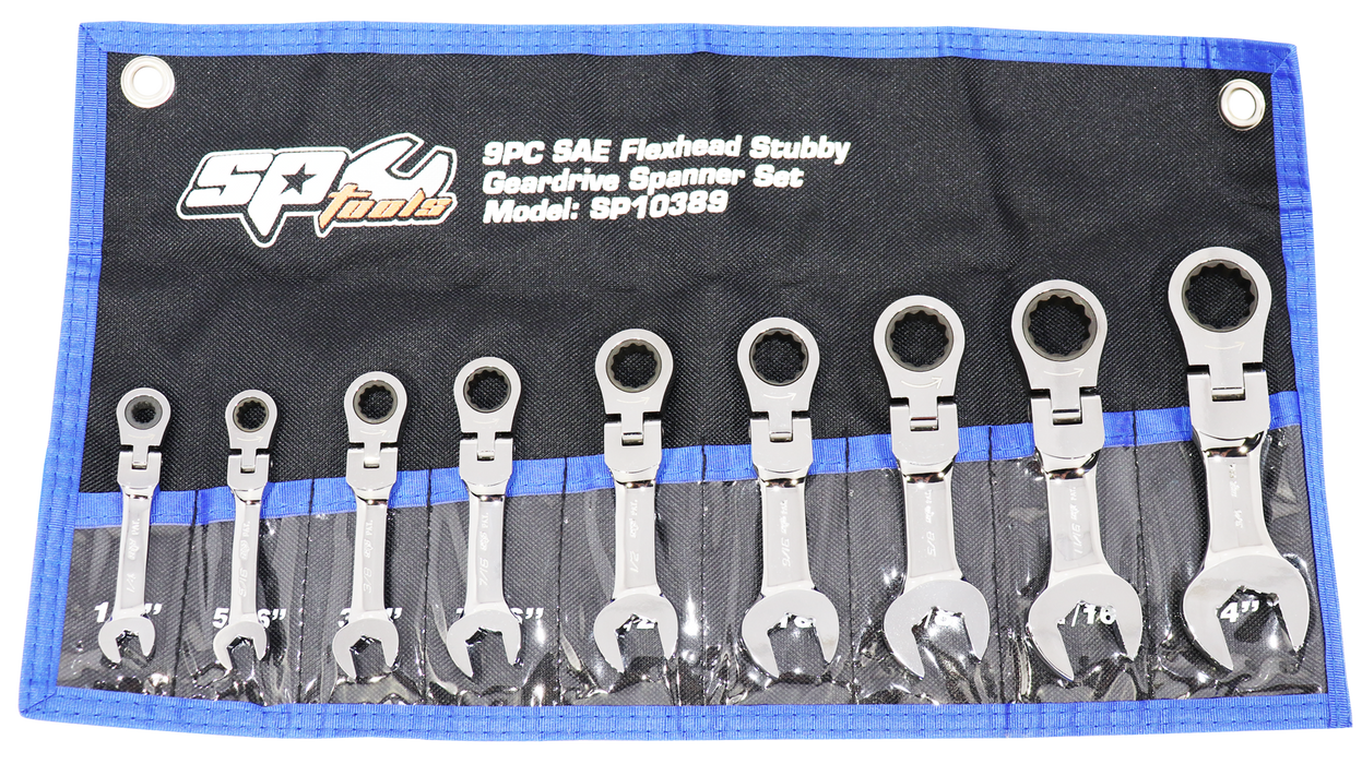 Set Spanner Roe Geardrive Flex Head 9Pc Sae