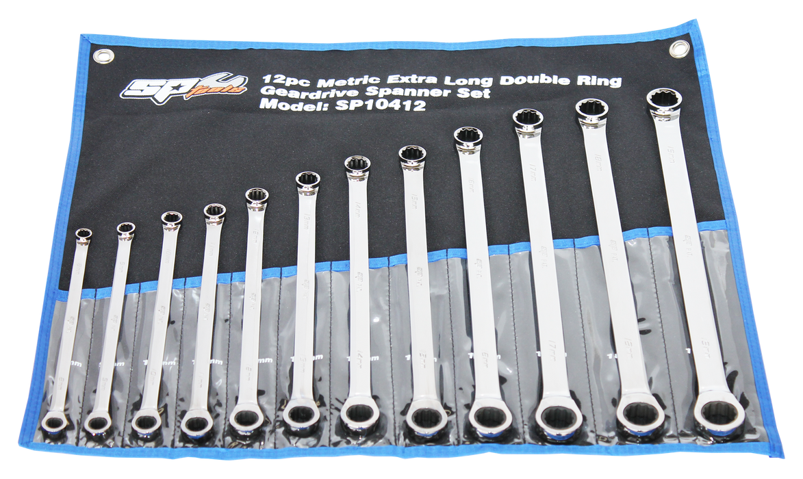 Set Spanner Double Ring Geardrive 12Pc Metric Sptools