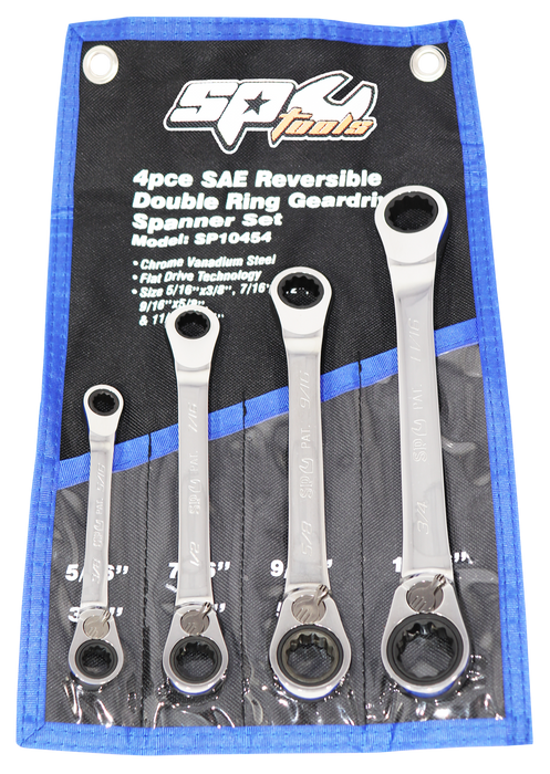 Set Spanner Double Ring Reversible Geardrive 4Pc Sae Sp Tools