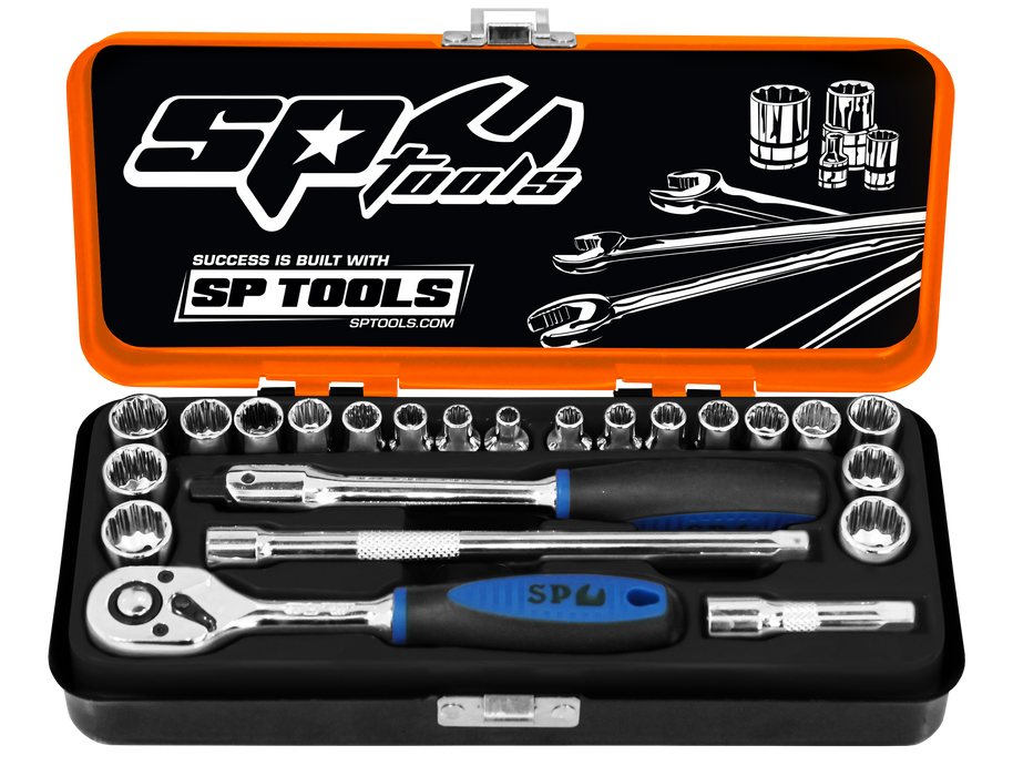 Socket Set 1/4Dr 12Pt 23Pc Metric/Sae