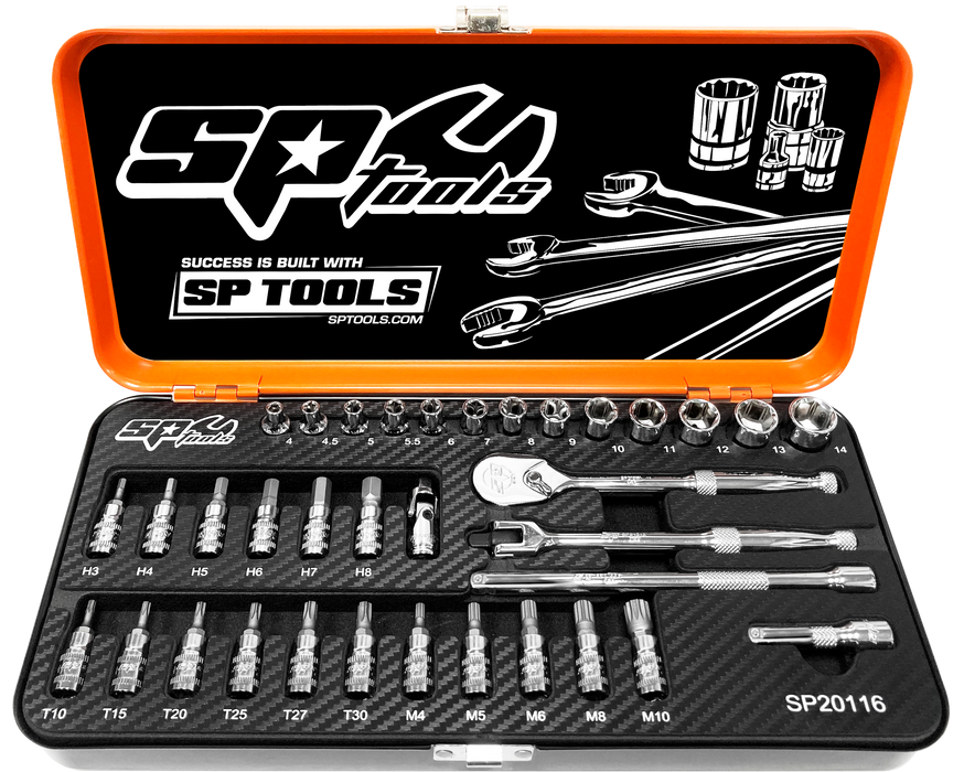 Socket Set 1/4Dr 6Pt 35Pc Metric