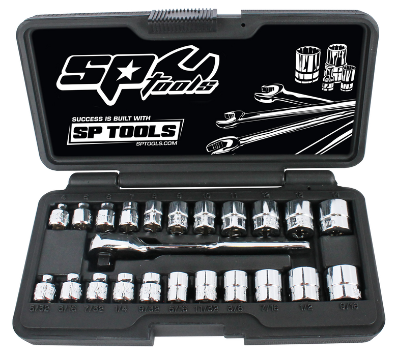 Socket Set 1/4Dr 6Pt Low Profile 23Pc Metric/Sae