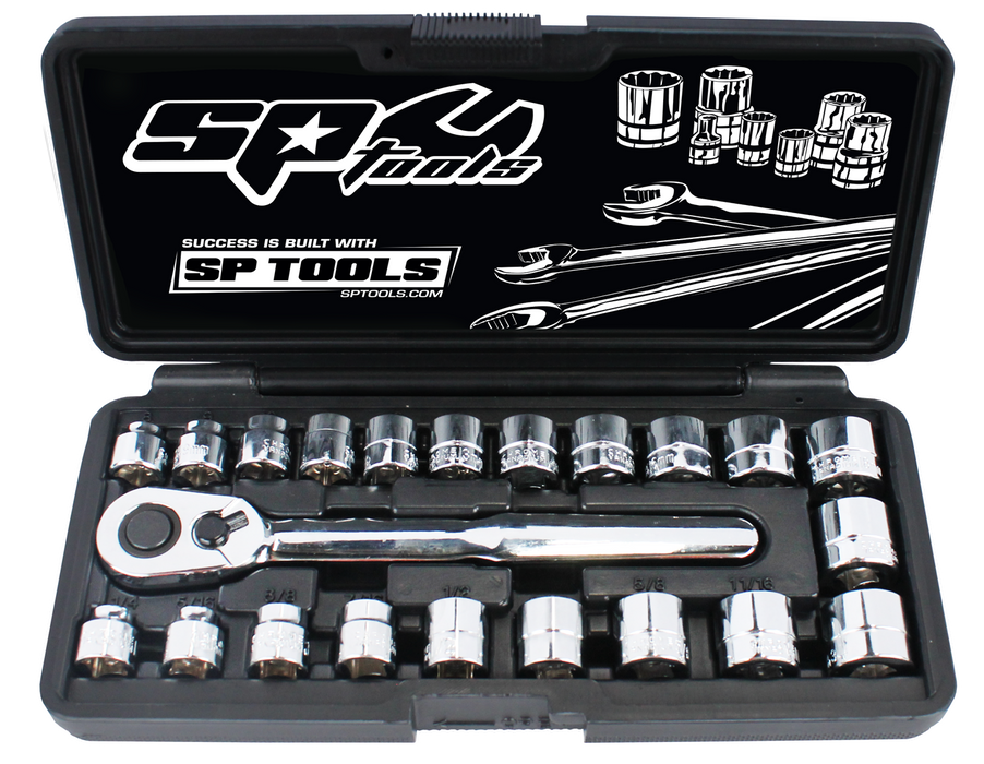 Socket Set 3/8Dr 12Pt Low Profile 22Pc Metric/Sae