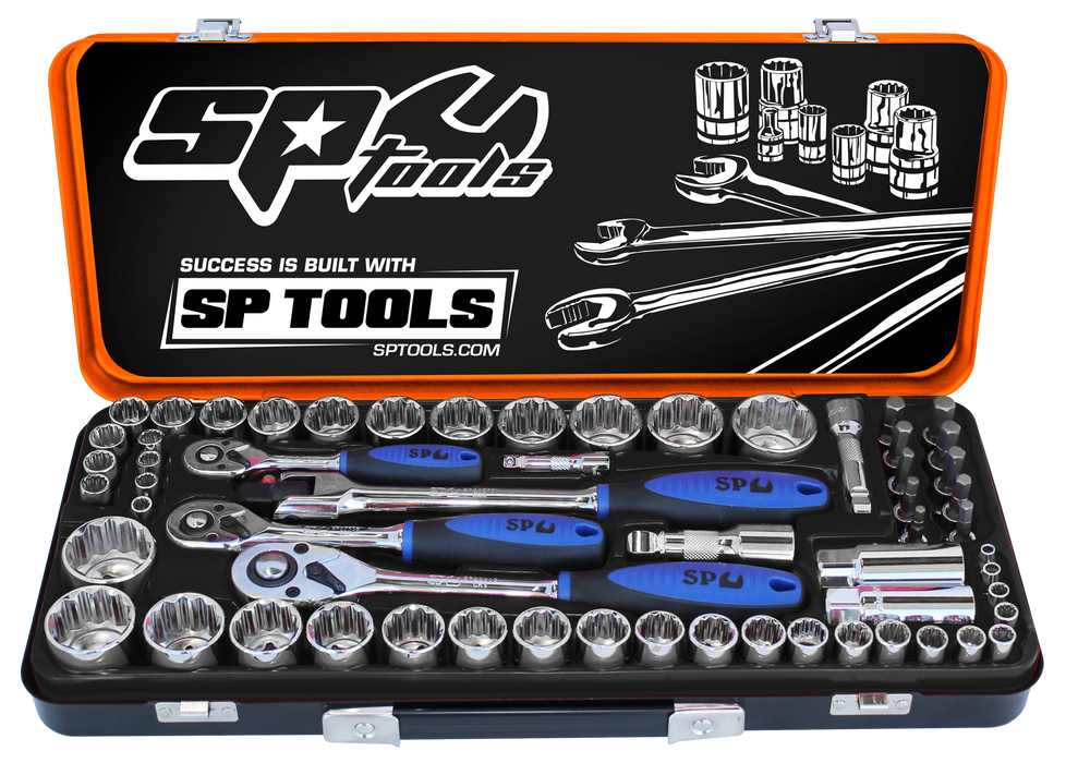 Socket Set 1/4"-3/8"-1/2" Dr 12Pt 59Pc Metric/Sae