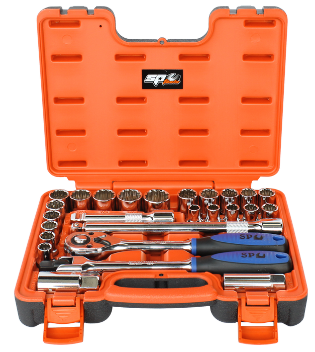 Socket Set 1/2Dr 12Pt 26Pc Metric/Sae In X-Case