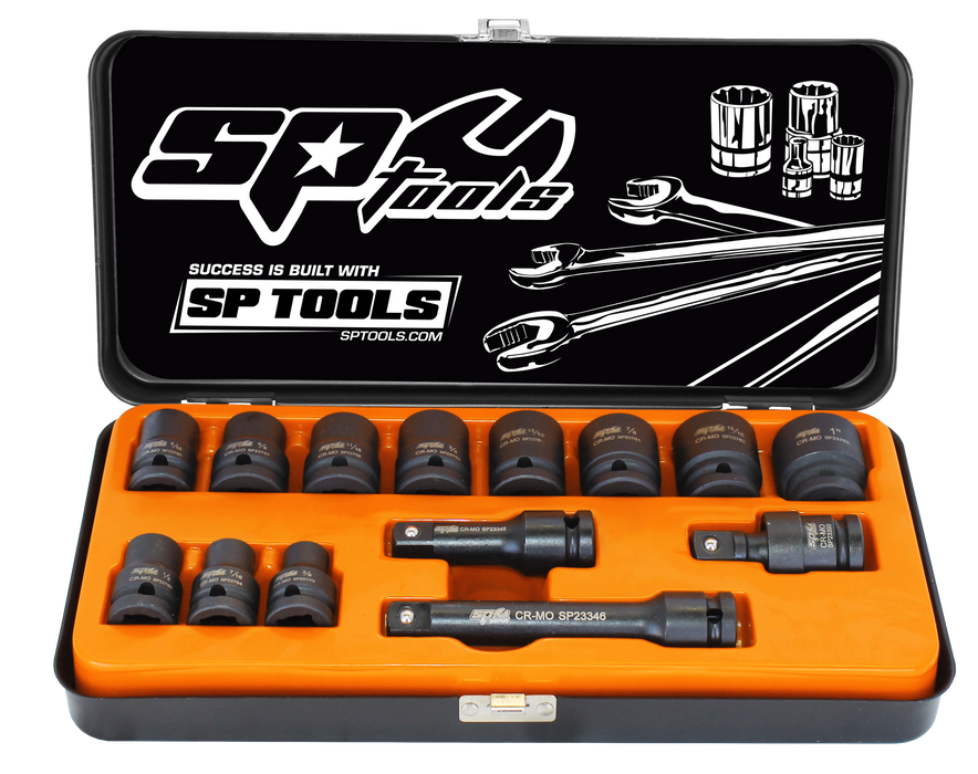 Socket Set Impact 1/2Dr 6Pt 14Pc Sae