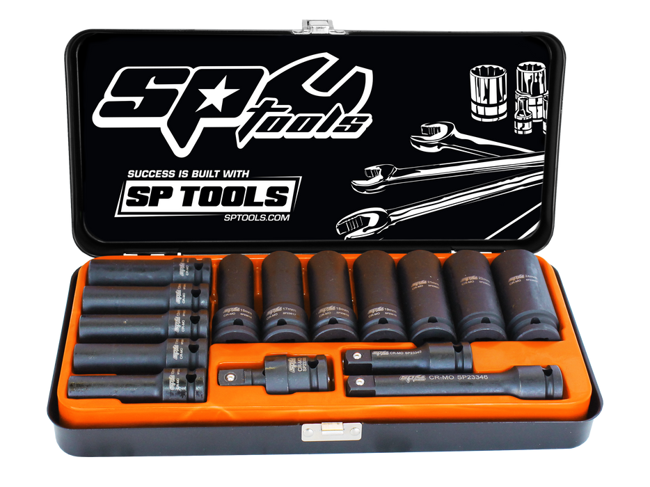 Socket Set Impact 1/2Dr Deep 6Pt 15Pc Metric