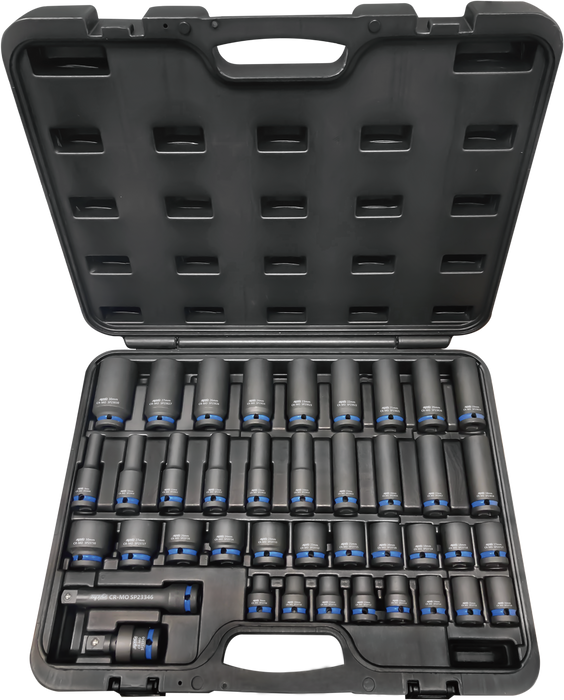 Socket Set Impact 1/2Dr  6Pt 40Pc Metric