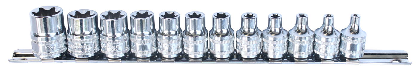 12Pc 3/8" Dr . E Torx Socket Rail