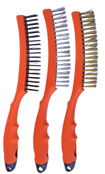 Brush Wire 355Mm 3Pc Set - 3 X 19 Row Pp Handle