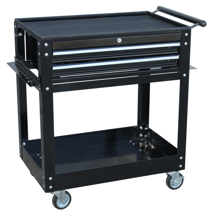 Tool Trolley - 2 Drawer Black