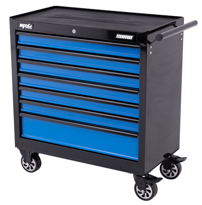 Roller Cabinet - Sumo Series 7 Drawer Black/Blue