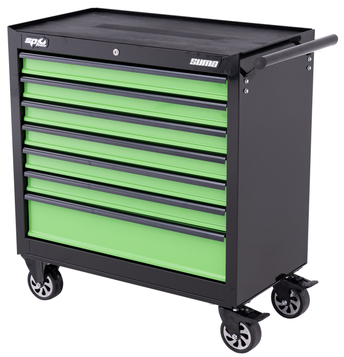 Roller Cabinet - Sumo Series 7 Drawer Black/Green