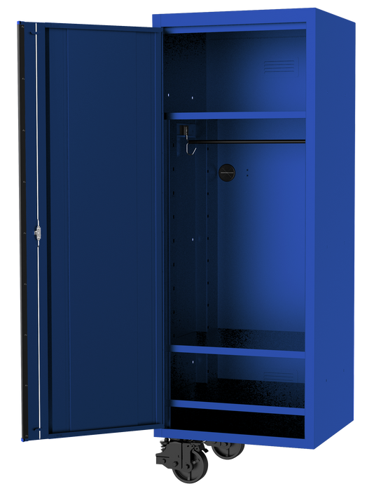 Side Locker - Usa Series 27" 3 Shelf With Hang Rail Blue/Black