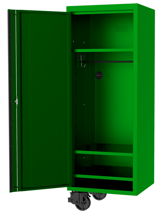 Side Locker - Usa Series 27" 3 Shelf With Hang Rail Green/Black