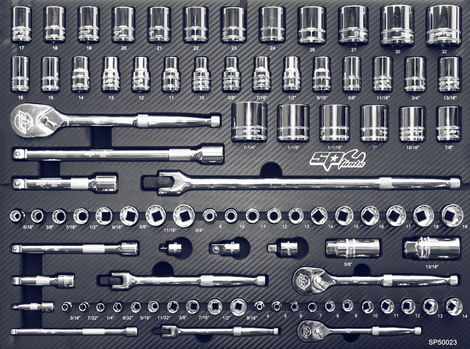 Eva Toolkit - 90Pc Metric/Sae - 6Pt And 12Pt Socket Accessories