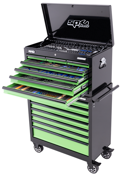 Toolkit 417Pc Metric/Sae - Sumo Series 14 Drawer Black/Green Foamed