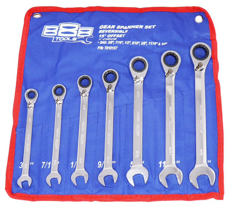 Spanner Set Gear Roe Reversible Sae 7Pc