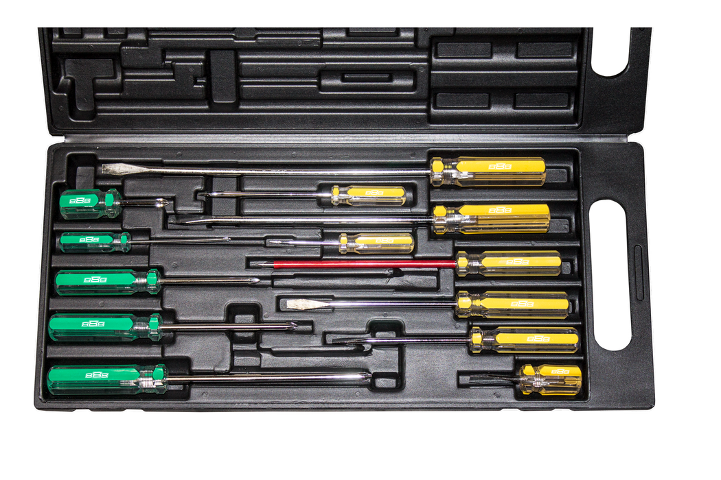 Screwdriver Set 13Pc Phillips/Slotted Plastic Carr