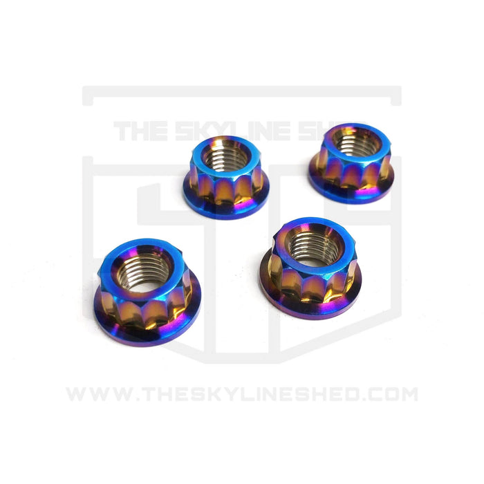 Titanium Front Strut Tower Nut Set to suit R32 / R33 / R34 ALL VARIANTS