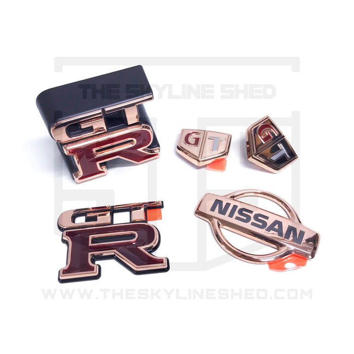 18k Rose Gold Plated R34 GTR Emblem Set