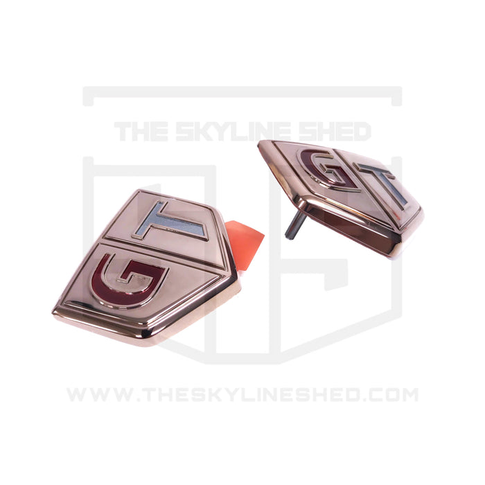 18k Rose Gold Plated R34 GTR Emblem Set