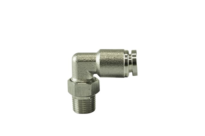 1/8" NPT 90Deg Pushloc Fitting - SS - 1/4"