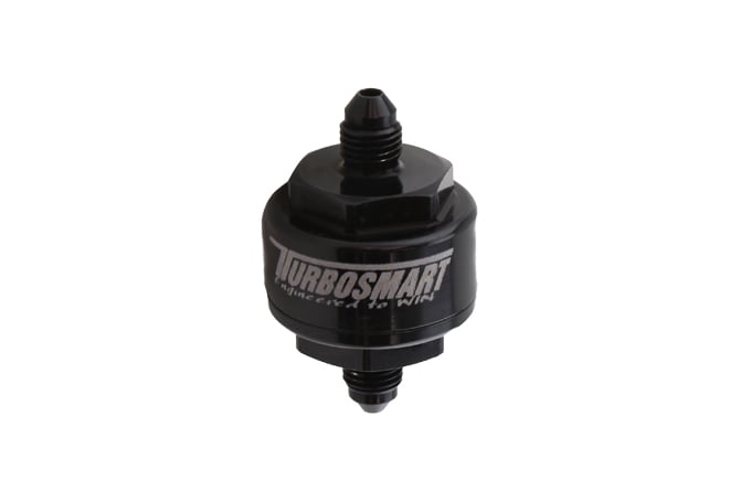 Billet Turbo Oil Feed Filter 44um AN-4 - Black