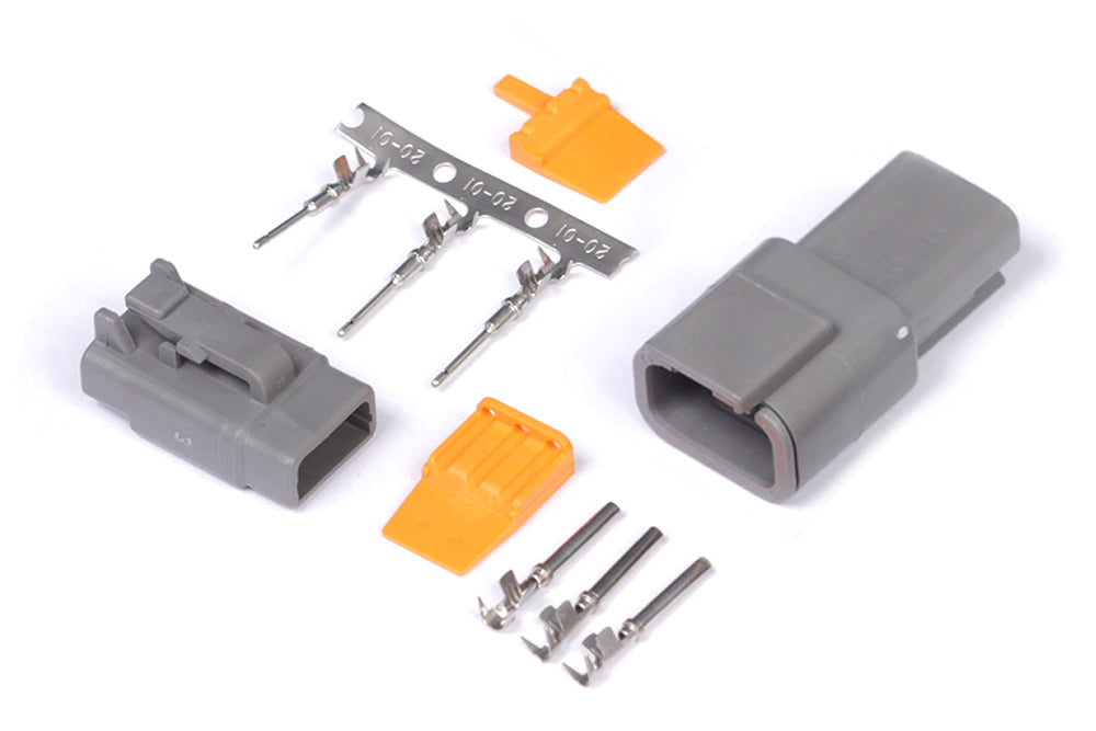 Plug and Pins Only - Matching Set of Deutsch DTM-3 Connectors (7.5 Amp) HT-031013