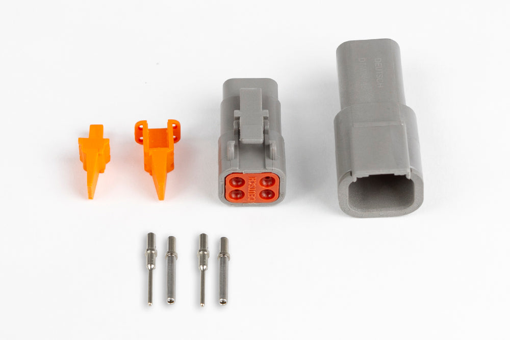 Plug and Pins Only - Matching Set of Deutsch DTM-4 Connectors (7.5 Amp) HT-031014