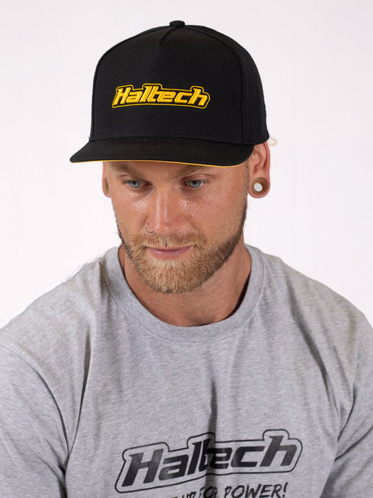 Haltech Snapback Cap Black with Yellow Logo HT-301001